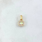 Dije Halo Cuadrado 1.2gr / 2cm / Circones Blancos - Tornasol Oro Amarillo 18K ©