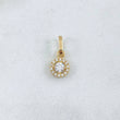 Dije Halo 0.8gr / 2cm / Circones Blancos Oro Amarillo 18K ©
