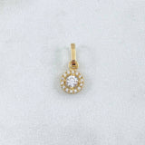 Dije Halo 0.8gr / 2cm / Circones Blancos Oro Amarillo 18K