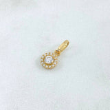 Dije Halo 0.8gr / 2cm / Circones Blancos Oro Amarillo 18K ©