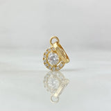 Dije Halo 0.8gr / 2cm / Circones Blancos Oro Amarillo 18K ©