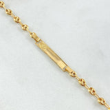 Pulso Bebé GC Placa Rectangular Pez Jesus 1.65gr / 15cm / 3.2mm Oro Amarillo 18K