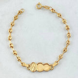 Pulso Bebé GC Placa Nube Virgen Milagrosa 1.8gr / 14cm / 3.2mm Oro Amarillo 18K ©