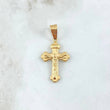 Dije Cruz Cristo Tres Puntas 1.4gr / 3.5cm / Lisa Oro Amarillo 18K