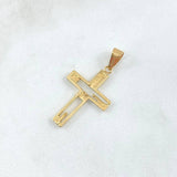 Dije Cruz Silueta 1.75gr / 3.4cm / Lisa Oro Amarillo 18K