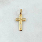 Dije Cruz Doble 1.25gr / 2.7cm-Circones Blancos Oro Amarillo 18K ©