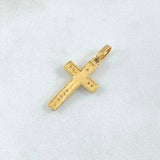 Dije Cruz Doble 1.3gr / 2.7cm-Circones Blancos Oro Amarillo 18K ©
