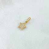 Dije Estrella 0.55gr / 1.5cm / Circones Blancos Oro Amarillo 18K