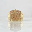 Anillo Sello Corona RX 10gr / T10 1/4 / Circones Blancos Oro Amarillo 18K