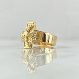 Anillo Cruz Cristo 5.95gr / T9 / Texturizado Oro Amarillo 18K