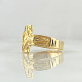 Anillo Cruz Cristo Texturizado 2.85gr / T6 / Oro Amarillo 18K  *