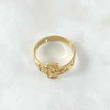 Anillo Cruz Cristo Texturizado 3.1gr / T6 3/4 / Oro Amarillo 18K  *