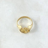 Anillo Herradura Caballo 4.65gr / T6 / Circones Blancos Verde Oro Amarillo 18K