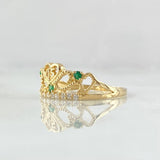 Anillo 15s Corona 1.85gr / T7 / Circones Blancos Verde Oro Amarillo 18K