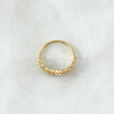 Anillo Corona Corazon 2.6gr / T5 3/4 / Circones Blancos Oro Amarillo 18K