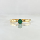 Anillo Solitario 1.05gr / T6 1/4 / Circon Verde Oro Amarillo 18K