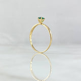 Anillo Solitario 1.05gr / T6 1/4 / Circon Verde Oro Amarillo 18K
