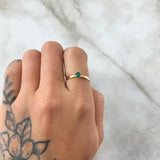 Anillo Solitario 1.05gr / T6 1/4 / Circon Verde Oro Amarillo 18K