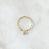 Anillo Solitario 1.15gr / T7 1//4 / Circon Blanco Oro Amarillo 18K