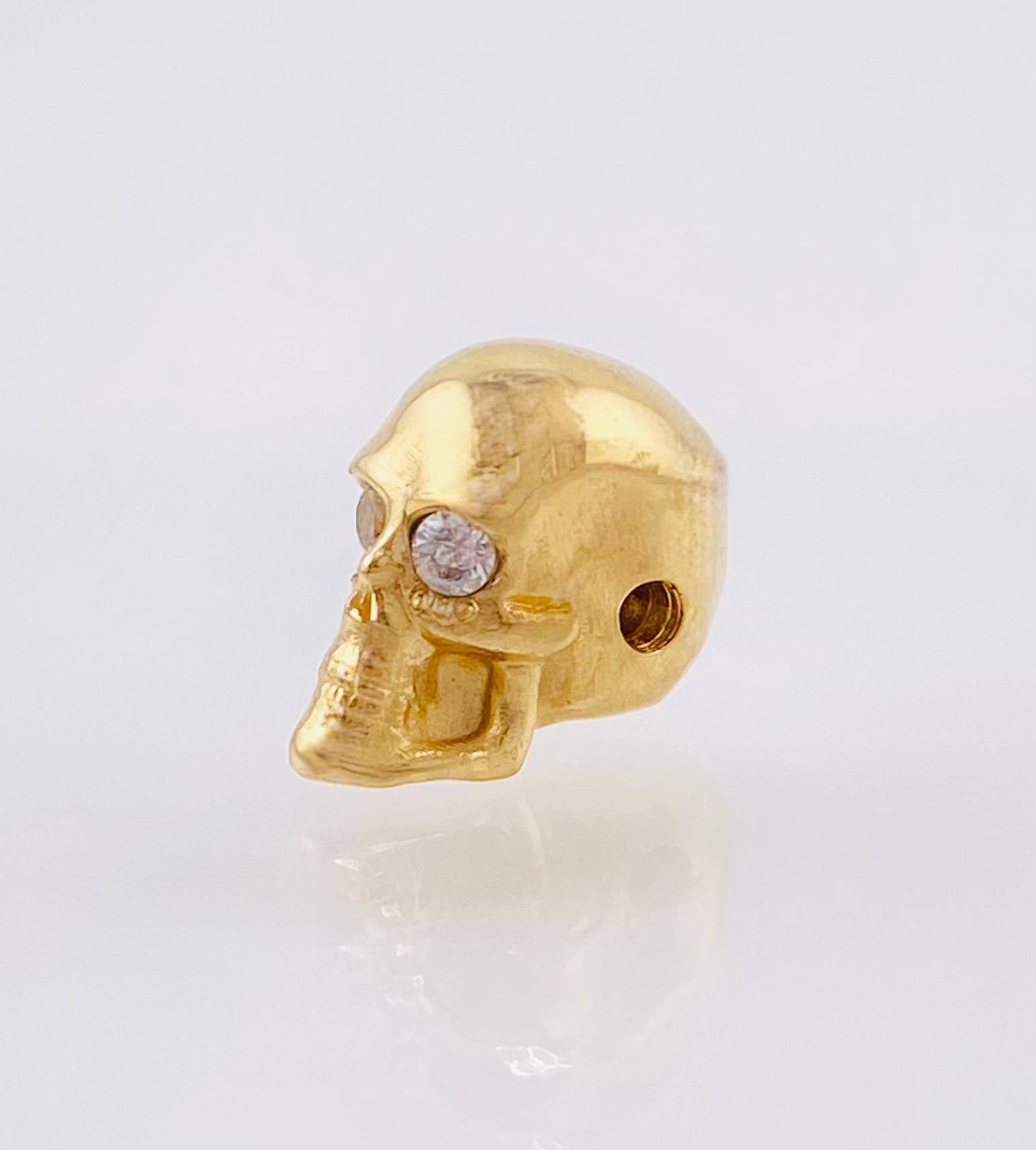 Herraje Caravera Tambor 3.4gr / 1cm / Oro Amarillo 18K