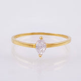 Anillo Solitario Gota 1.05gr / T7 / Oro Amarillo 18K *