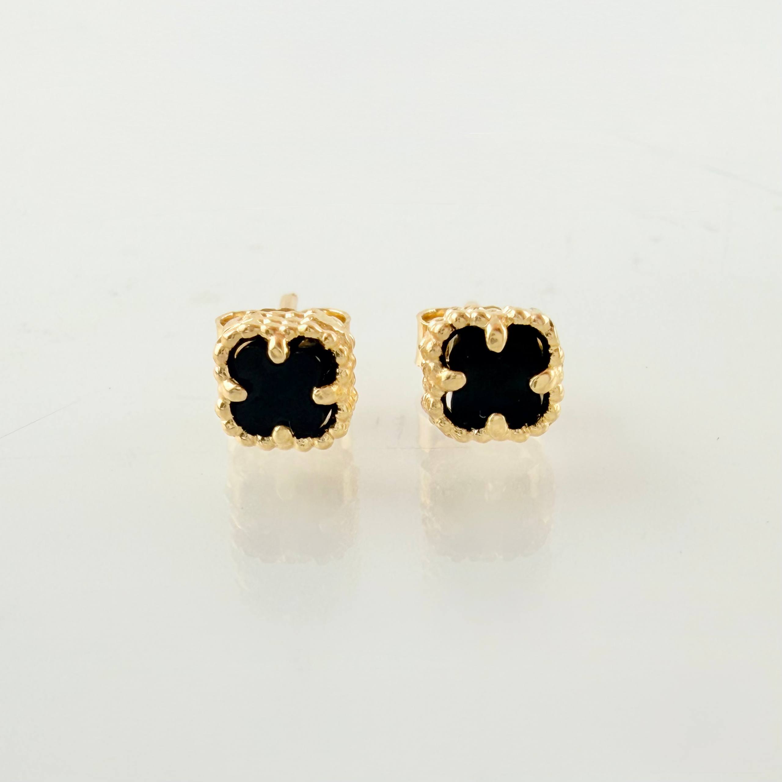 Topos Trebol Negro 1.2gr / 5mm Oro Amarillo Nac.Esp. 18K