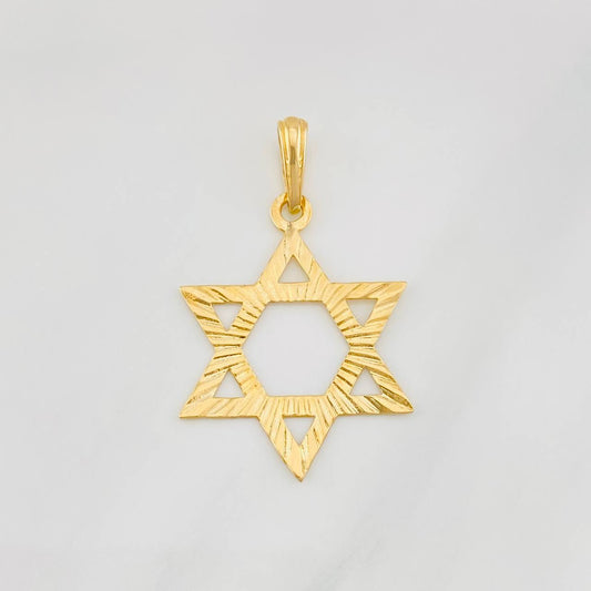 Dije Estrella de David 2.1g / 4cm Oro Amarillo 18K