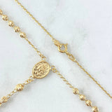 Rosario Virgen Milagrosa Diamantado 7gr / 50cm / 3mm Oro Amarillo 18K