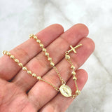 Rosario Virgen Milagrosa Diamantado 7gr / 50cm / 3mm Oro Amarillo 18K