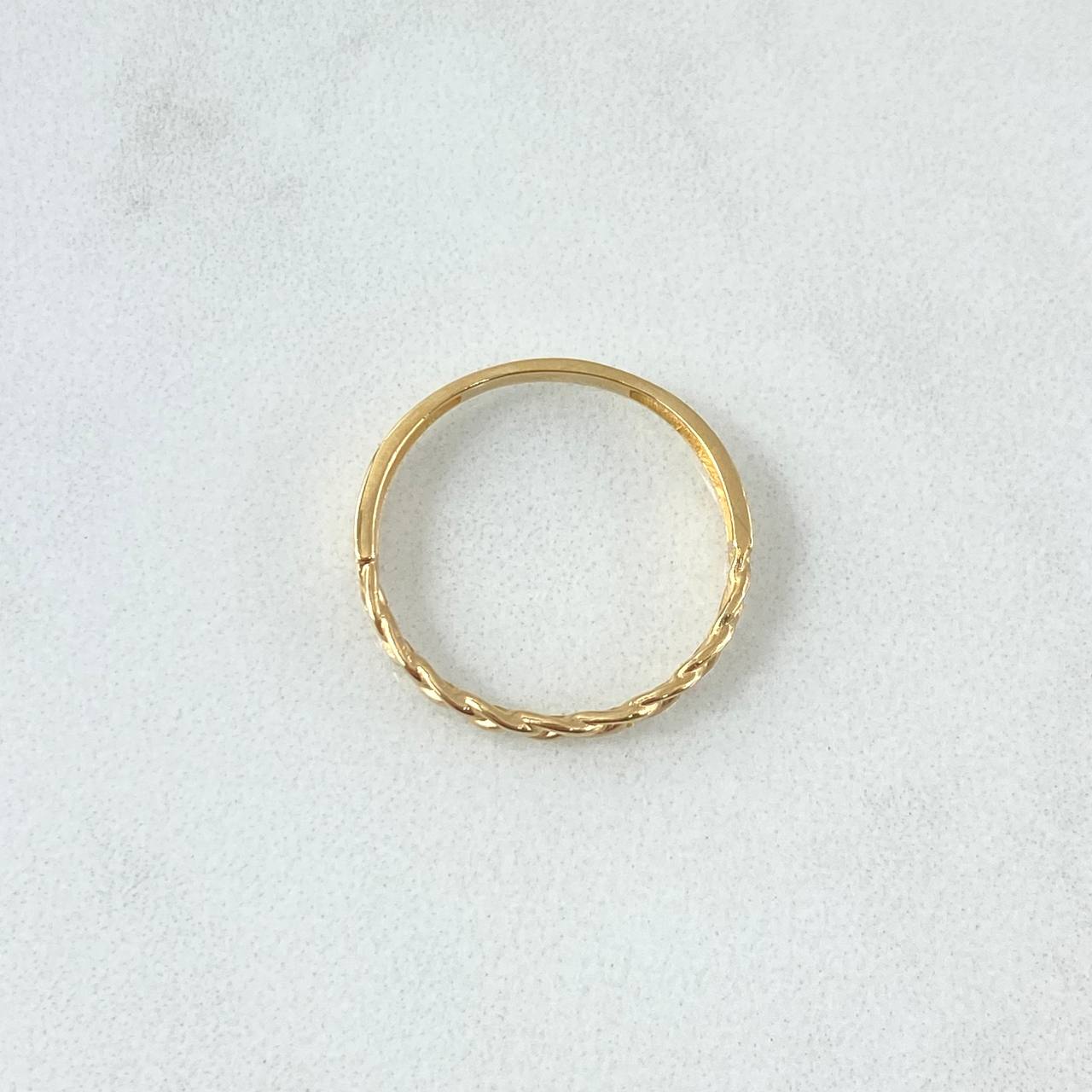 Anillo Trenzado 1.4gr / T6 3/4 / Liso Oro Amarillo 18K *