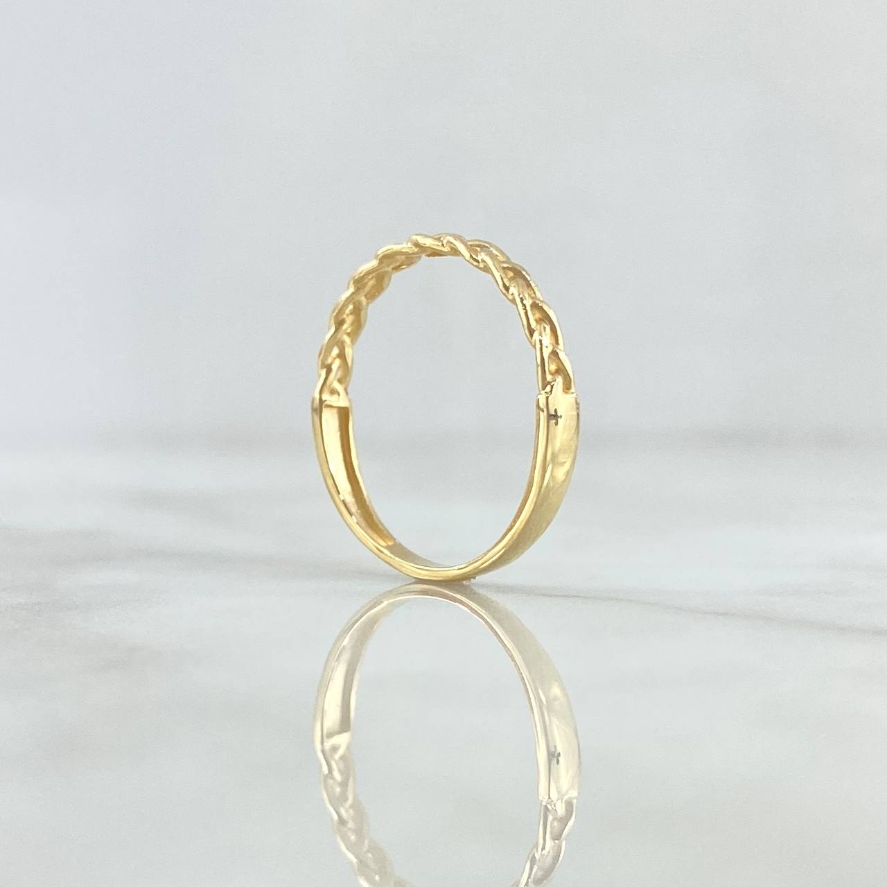 Anillo Trenzado 1.4gr / T6 3/4 / Liso Oro Amarillo 18K *