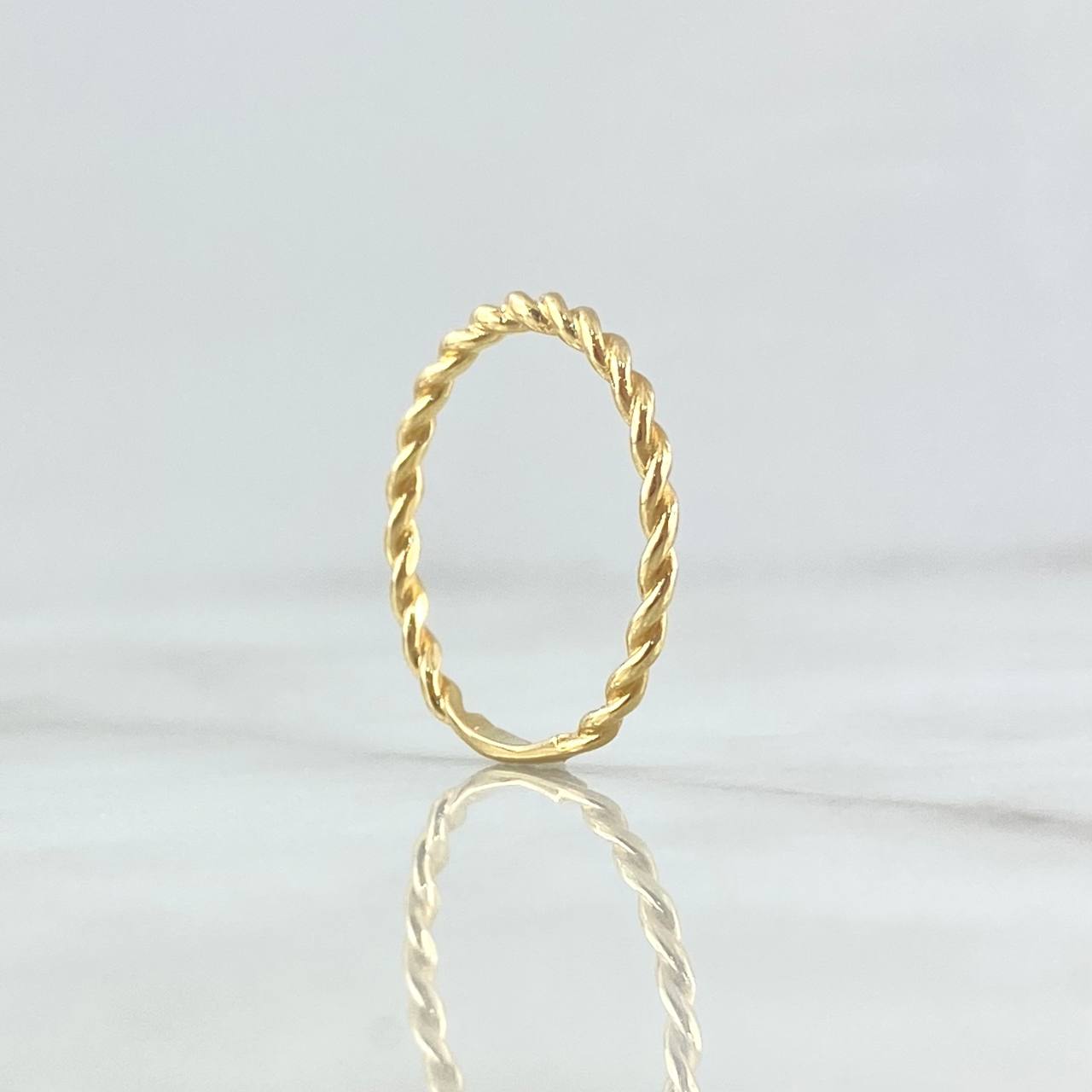 Anillo Espiral 1.25gr / T7 1/4 / Liso Oro Amarillo 18K