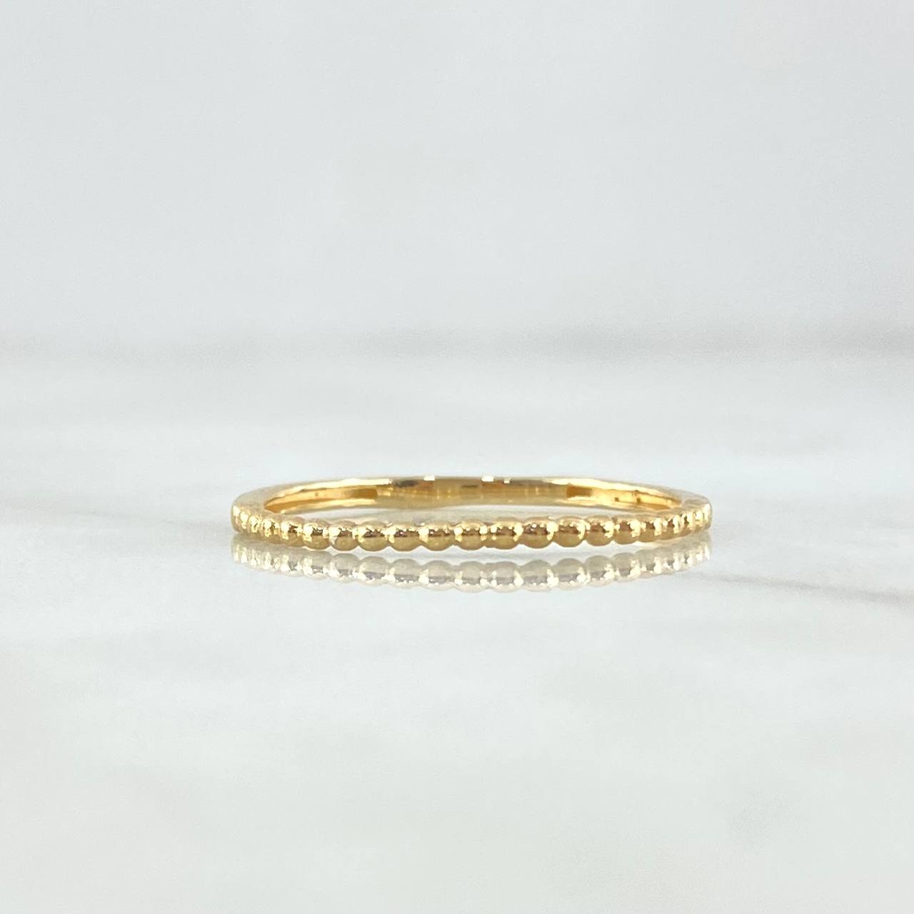Anillo Mitad Esferas 1.25gr / T7 3/4 / Liso Oro Amarillo 18K *