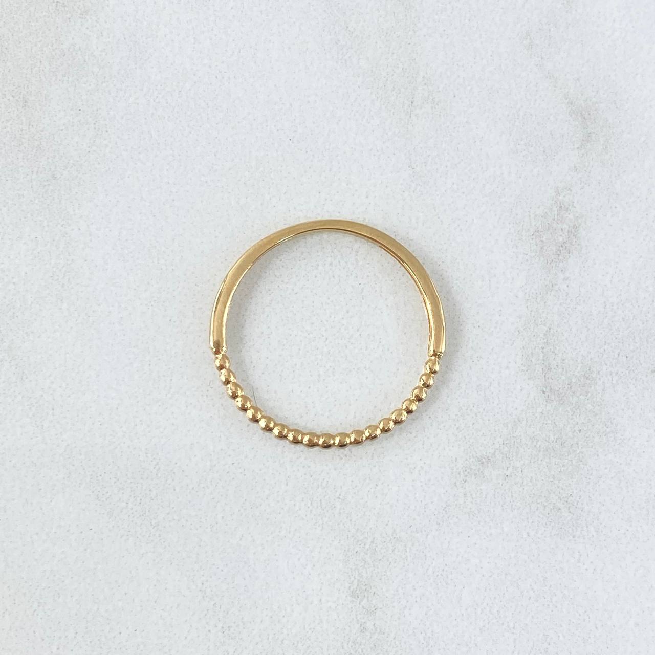 Anillo Mitad Esferas 1.25gr / T7 3/4 / Liso Oro Amarillo 18K *
