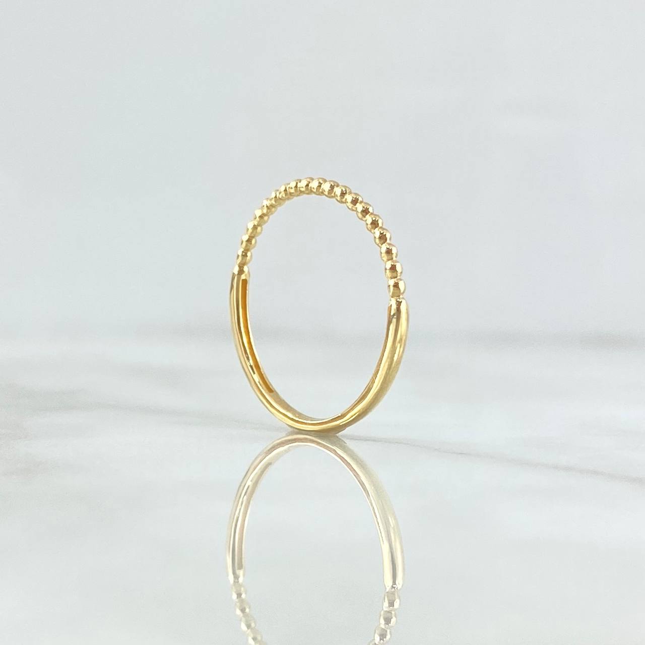 Anillo Mitad Esferas 1.25gr / T7 3/4 / Liso Oro Amarillo 18K *
