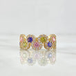 Anillo Olas Tupidas 4.55gr / T7 / Circones de Colores Oro Amarillo 18K