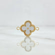 Herraje Trebol VCyA 0.95gr / 2cm / Diamantado Resina Blanca Oro Amarillo Nac.Esp. 18K ©