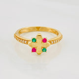 Anillo Floral 2.65g / T6 3/4 Oro Amarillo 18K