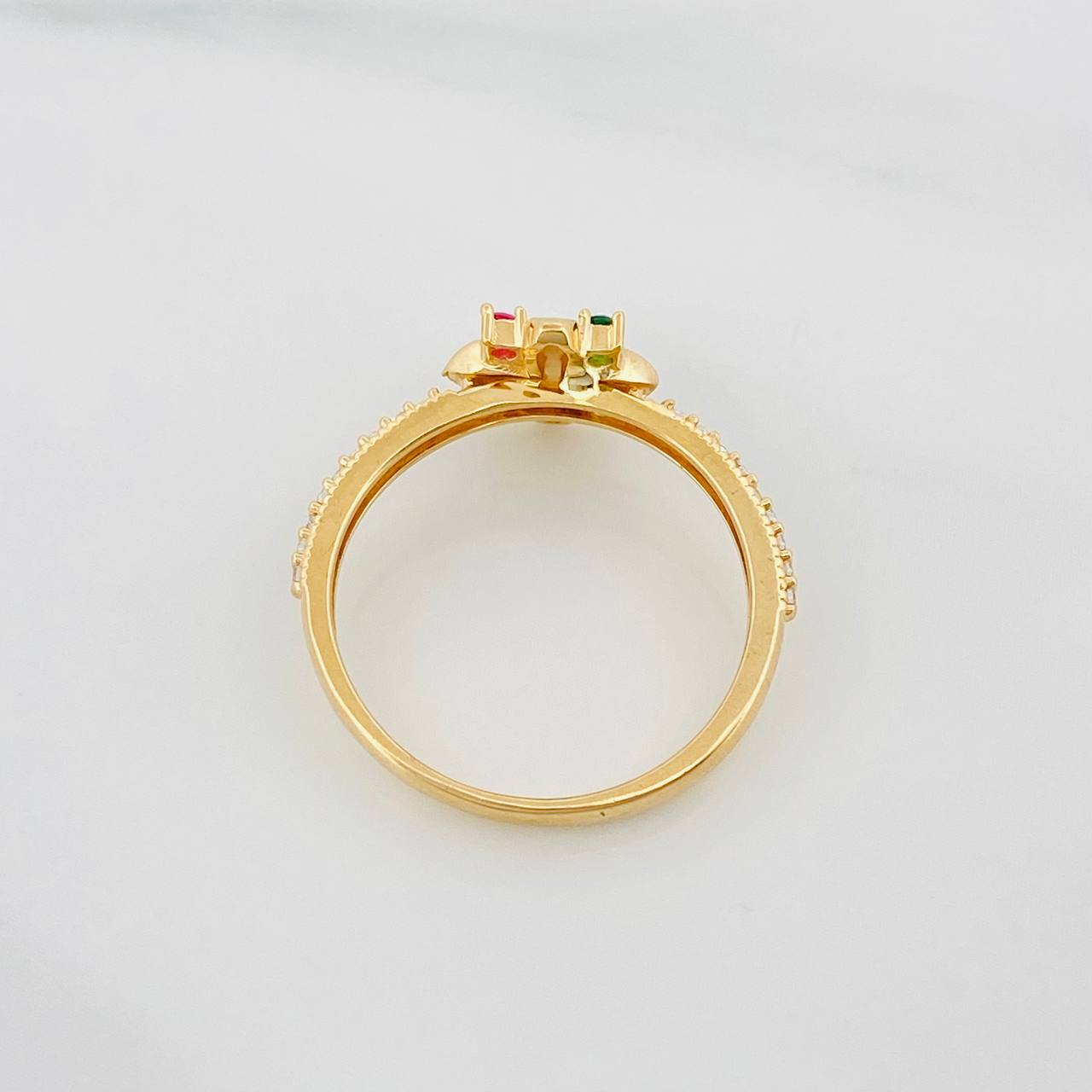 Anillo Floral 2.65g / T6 3/4 Oro Amarillo 18K