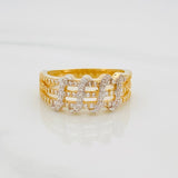 Anillo Banda Ancha 4.35g / T7 1/2 Dos Oros Amarillo Blanco 18K