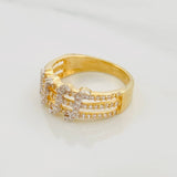 Anillo Banda Ancha 4.35g / T7 1/2 Dos Oros Amarillo Blanco 18K