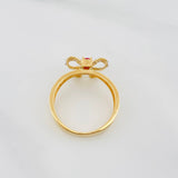 Anillo Moño 3.1g / T7 Dos Oros Amarillo Blanco 18K
