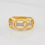 Anillo Ovalos 3.5g / T6 1/4 Dos Oros Amarillo Blanco 18K