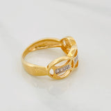 Anillo Ovalos 3.5g / T6 1/4 Dos Oros Amarillo Blanco 18K