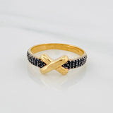 Anillo X 2.55g / T6 3/4 Dos Oros Negro Amarillo 18K