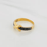 Anillo X 2.55g / T6 3/4 Dos Oros Negro Amarillo 18K