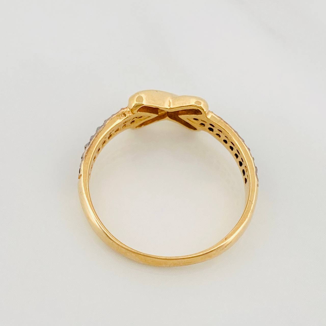 Anillo X 2.55g / T6 3/4 Dos Oros Negro Amarillo 18K
