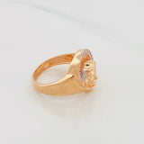 Anillo Rostro Cristo 3.8g / T6 Dos Oros Blanco Rosa 18K