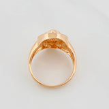 Anillo Rostro Cristo 3.8g / T6 Dos Oros Blanco Rosa 18K