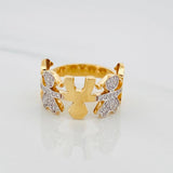 Anillo Niños 4.1g / T7 Dos Oros Amarillo Blanco 18K